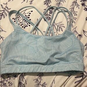 GAP Light Blue Sports Bra with Pattern